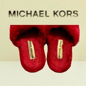 Michael Kors Plush Red Slippers